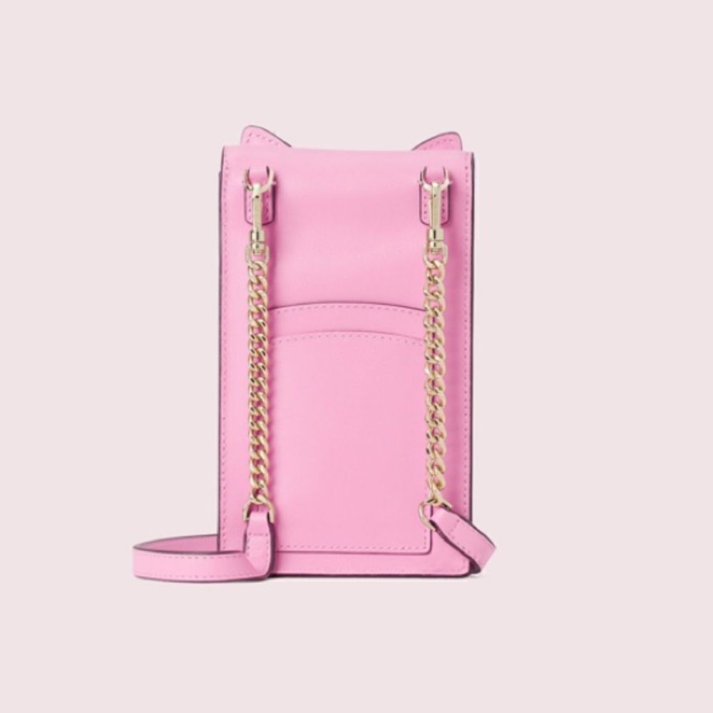 Kate Spade Meow Cat Crossbody Bag Leather North South Gold Chain Novelty Purse - Picture 5 of 10